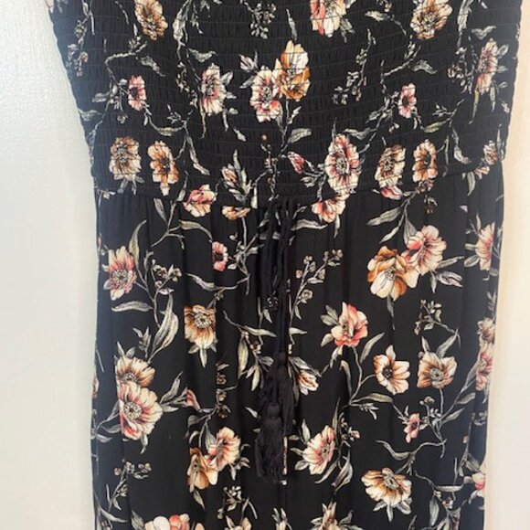 Xhilaration black and floral short sleeve Pants jumpsuit - Picture 3 of 11